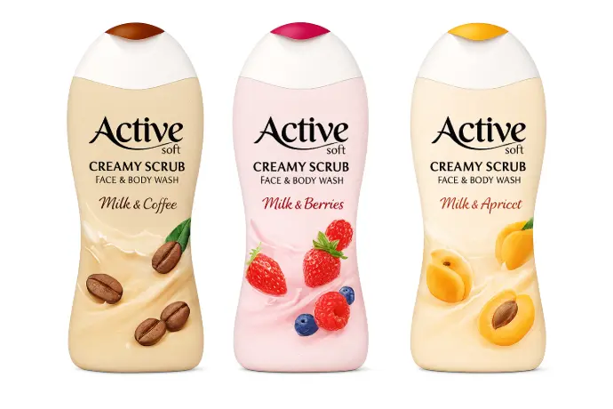 Active Soft Creamy Scrub Face and Body Wash