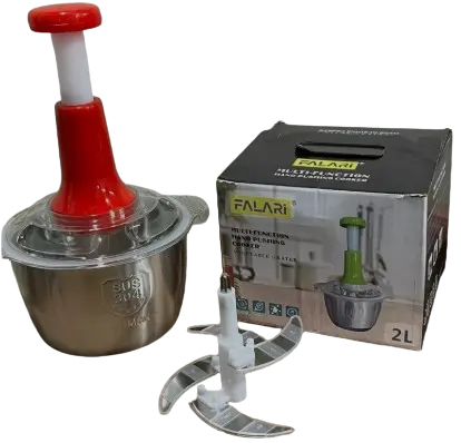 Falari Push Chopper with 2L Stainless Steel Bowl